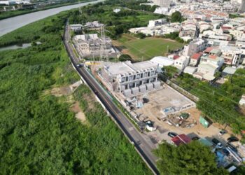 永康區鹽洲抽水站預計8月完工，可於颱風來襲時投入防汛抽水