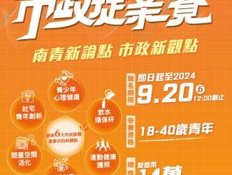 臺南青年公共議題提案競賽徵件中 首獎獎金5萬元等你來挑戰 臺南青年公共議題提案競賽徵件中 首獎獎金5萬元等你來挑戰