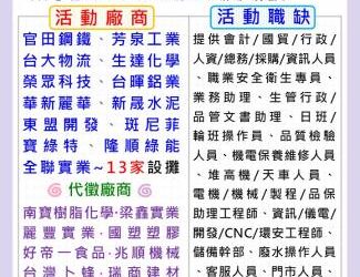 113/8/27(二)勞工局職訓就服中心辦理2024新營區聯合徵才活動， 歡迎求職民眾踴躍參加
