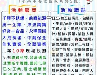 113/9/13(五)勞工局職訓就服中心辦理2024善化區聯合徵才活動, 歡迎求職民眾踴躍參加 113/9/13(五)勞工局職訓就服中心辦理2024善化區聯合徵才活動, 歡迎求職民眾踴躍參加