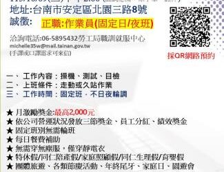 113/10/09(三)勞工局職訓就服中心辦理啟碁科技股份有限公司徵才活動,歡迎求職民眾踴躍參加。 113/10/09(三)勞工局職訓就服中心辦理啟碁科技股份有限公司徵才活動,歡迎求職民眾踴躍參加。