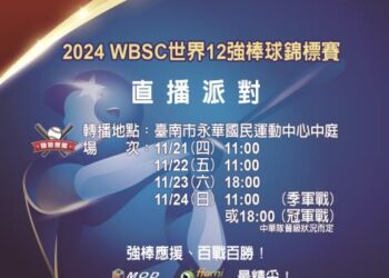 2024年WBSC世界12強棒球錦標賽臺南戶外直播派對 黃偉哲市長邀請民眾一起熱血為中華隊加油