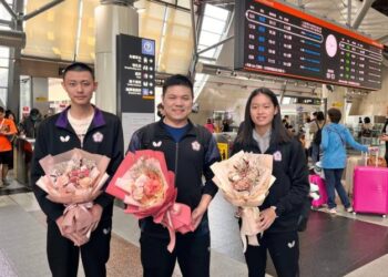 2024年ITTF世界青少年錦標賽南市籍選手回國 體育局陳良乾局長代表黃偉哲市長至高鐵迎接