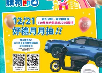 狂賀2024臺南購物節發票登錄突破26億 會員回家娘抽機車、公有零售市場及夜市加碼抽加菜金12/21將抽出鑽石項鍊、電動機車等150萬元好禮 狂賀2024臺南購物節發票登錄突破26億 會員回家娘抽機車、公有零售市場及夜市加碼抽加菜金12/21將抽出鑽石項鍊、電動機車等150萬元好禮