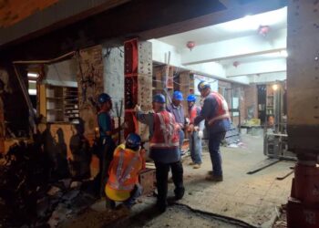 玉井大廈支撐鋼柱今午完成架設 開放住戶回家取物