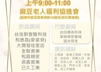 114/5/14(三)勞工局職訓就服中心辦理「麻豆區現場徵才活動」歡迎求職民眾踴躍參加 114/5/14(三)勞工局職訓就服中心辦理「麻豆區現場徵才活動」歡迎求職民眾踴躍參加
