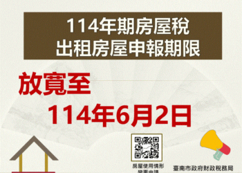 114年期房屋稅出租房屋申報期限放寬至114年6月2日