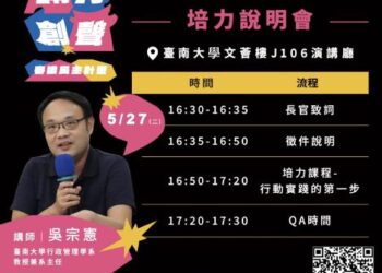 青年接棒市政創新！南青審議計畫說明會5/27登場