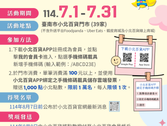 「發票存雲端 點數輕鬆拿」臺南限定好康開跑囉~ 「發票存雲端 點數輕鬆拿」臺南限定好康開跑囉~