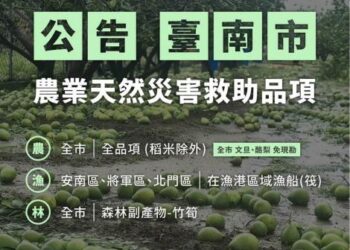 114年丹娜絲颱風衝擊臺南市農產業 7月8日至7月21日受理救助申請 114年丹娜絲颱風衝擊臺南市農產業 7月8日至7月21日受理救助申請