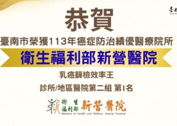 臺南市醫療院所榮獲癌症防治獎項肯定,全國表現再創佳績! 臺南市醫療院所榮獲癌症防治獎項肯定,全國表現再創佳績!