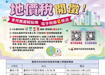 114年地價稅將於11月1日開徵,同一縣市名下土地再多,只會收到1張稅單 114年地價稅將於11月1日開徵,同一縣市名下土地再多,只會收到1張稅單