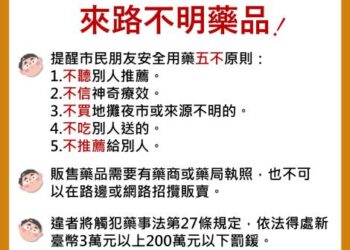 來路不明的藥品 不聽、不信、不買、不吃、不推薦！      