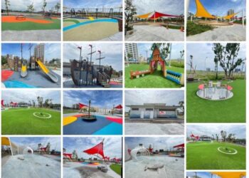 黃偉哲市長視察「臺南市北安商業區市地重劃工程」，踏勘安南商業副都心腹地、開箱安南區首座特色公園