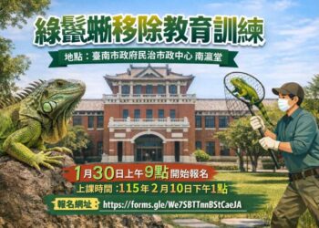 115年臺南市綠鬣蜥防治人員教育訓練即將開放報名