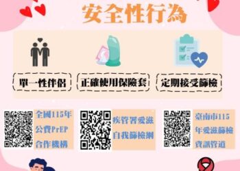 迎接西洋情人節，南市提醒要愛不要病，落實安全性行為，並定期愛滋篩檢！
