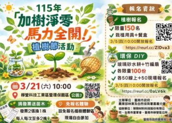 115年「加樹淨零 馬力全開」植樹節活動報名開跑