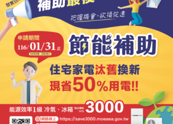 家電汰舊換新補助進入最後倒數 把握期限申請最高可享5,000元補助 家電汰舊換新補助進入最後倒數 把握期限申請最高可享5,000元補助
