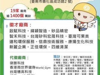 115/07/21（二）勞工局職訓就服中心辦理【徵好運】善化區聯合就業徵才活動，歡迎求職民眾踴躍參加