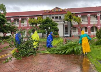 強颱凱米漸離 校園積水已退 市府及學校齊心全力復原校園