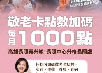 邱議瑩率先主張高市敬老卡點數加碼十倍　藍綠議員紛紛贊同