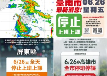 影音/雨彈炸不停! 南高屏0626停班停課 影音/雨彈炸不停! 南高屏0626停班停課