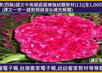 718客家(四縣)語文中高級認證補強試題教材(13)[全1,000題]　(課文一字一語對照錄音&補充解題)